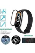 Xiaomi Mi Band 8 Uyumlu Tam Kaplayan Darbelere Karşı Dayanıklı Kırılmaz Cam Nano Ekran Koruyucu thumbnail 4