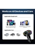 Bluetooth Araç Kiti Araç RGB LED Fm Transmitter USB Type-C MP3 Flash Bellek PD Çakmaklık Girişli thumbnail 6