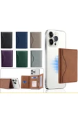 iPhone 12/13/14/15 Plus/16 Pro Max Galaxy S20/S21/S22/S23 Fe/S24 Ultra Magsafe Cüzdan Kartlıklı Deri - 6