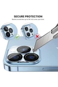 iPhone 14 Pro/14 Pro Max Uyumlu Kamera Koruyucu Temperli Cam Çizilmelere Karşı Dayanıklı Kamera Lens - 4