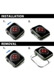 Apple Watch 1 2 3 38mm Uyumlu Kılıf Ekran ve Kasa Koruyucu Şeffaf Parlak Watch Kasa 360 Koruma - 8