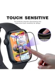 Apple Watch 8 7 45mm Uyumlu Watch Ekran Koruyucu Darbelere Dayanıklı Tam Kaplayan Esnek Nano Cam thumbnail 4