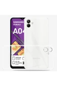 Samsung Galaxy A04E Uyumlu Kılıf 3D Kamera Korumalı Darbe Önleyici Şeffaf Transparan Esnek Silikon - 5
