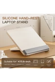 Bileklik Destekli Yükseltilebilir/Ayarlanabilir Notebook/Tablet/iPad/Macbook Uyumlu Ahşap Stand thumbnail 3