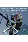 Bluetooth Araç Kiti Araç Fm Transmitter USB Type-C SD Kart MP3 PD Flash Için Uygun Çakmaklık Girişli thumbnail 2