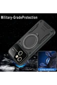 iPhone 15 Plus Uyumlu Kılıf Magsafe Standlı Kamera Lens Korumalı Dayanıklı Renkli Tank Kapakk - 6