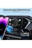 Yüksek Kalite iPhone Uyumlu Magsafe Araç İçi Telefon Tutucu Ayarlanabilir Vakumlu Güçlü Mıknatıslı thumbnail 4