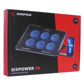 Rampage SIXPOWER R9 6 Fan RGB Işıklı Telefon Tutuculu Notebook Soğutucu thumbnail 2