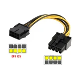 8 pin EPS-12V Erkek - 8 pin Dişi PCI E CPU Güç Uzatma Kablosu 30 cm thumbnail 2