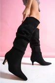 Zelya Siyah Süet Topuklu Çizme thumbnail 1