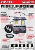 VIPTEC Kumandalı Şarjlı Outdoor Kamp Feneri (VT891206) thumbnail 3