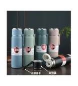 Paslanmaz Çelik Matara Termos Su Şişesi 500 ML Vakumlu Kapak - Yeşil thumbnail 5