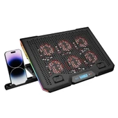 Rampage Blizzard R7 RGB Işıklı 6 Fanlı LCD Ekranlı 2 Usb Soketli 13-15.6 Notebook Soğutucu Stand - 1