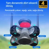 IO-781 4 Kameralı  Wifi 16MP Akıllı Gece Görüşlü Sesli Kamera Türkçe Uzaktan İzleme Sirenli thumbnail 4