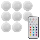 Powermaster PM-27186 Led Mobilya Merdiven Pilli Aydınlatma 3M Yapışkanlı Kumandalı RGB + 4000K (8'Li Paket) - 3