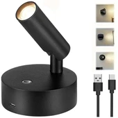 Ledx AL-XYD05 Çok Fonksiyonlu Dokunmatik Şarjlı 1200Mah Duvar Aplik 3000K-4000K-6500K TYPE-C Şarj Girişli - 1