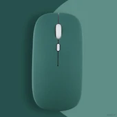 Xiaomi Tablet Şarj Edilebilir Sessiz Mouse Bluetooth + 2.4Hz Wifi Kablosuz Mouse Fare  Mürdüm - 5