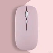 Xiaomi Tablet Şarj Edilebilir Sessiz Mouse Bluetooth + 2.4Hz Wifi Kablosuz Mouse Fare  Mürdüm - 8