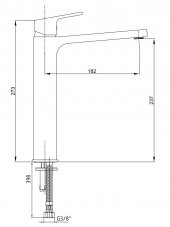 Eca Tiera Yüksek Tip Lavabo Bataryası- Krom Kırmızı 103388002 thumbnail 2