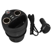 Olesson 1640 12-24V Çift USB Girişli 120W 80cm Kablolu Dijital Voltaj Ekranlı 2'li Araç Çakmak Çoklayıcı thumbnail 5