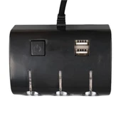Olesson 1506 12-24V Çift USB Girişli 120W 80 CM Kablolu 3'LÜ Araç Çakmak Çoklayıcı - 3