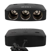 Olesson 1636 12-24V Çift USB Girişli 100W 70 CM Kablolu 3'LÜ Araç Çakmak Çoklayıcı thumbnail 5