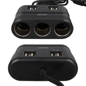 Olesson 1678 12-24V 4 USB Girişli 120W 80cm Kablolu 3'lü Araç Çakmak Çoklayıcı thumbnail 4