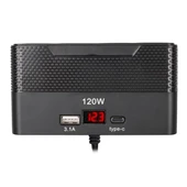 Olesson 2014 12-24V Type-C + USB-A Girişli 120W 80cm Kablolu 4'lü Araç Çakmak Çoklayıcı thumbnail 3