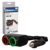 Olesson 1631 12-24V Tek USB Girişli 120W 80cm Kablolu 2'LI Araç Çakmak Çoklayıcı - 1