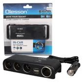 Olesson 1525 12-24V Çift USB'LI 120W 80cm Kablolu 4'LÜ Araç Çakmak Çoklayıcı thumbnail 5