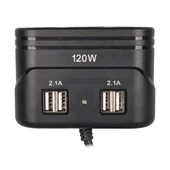 Olesson 1678 12-24V 4 USB Girişli 120W 80cm Kablolu 3'lü Araç Çakmak Çoklayıcı thumbnail 3