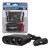 Olesson 2013 12-24V TYPE-C + USB Girişli 120W 80 CM Kablolu 3'lü Araç Çakmak Çoklayıcı thumbnail 1