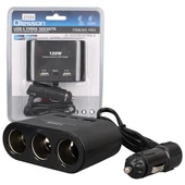 Olesson 1653 12-24V Çift USB + TYPE-C Girişli 100W 70cm Kablolu 3'lü Araç Çakmak Çoklayıcı thumbnail 1