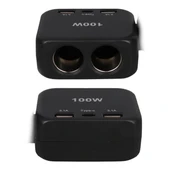 Olesson 1655 12-24V TYPE-C + Çift USB-A Girişli 100W 2'li Araç Çakmak Çoklayıcı thumbnail 4