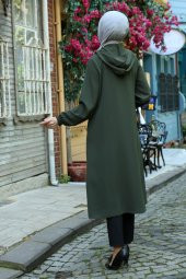 Kuş Gözü Detaylı Kap - Haki - 3