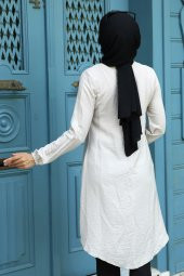 Kuş Gözü Detaylı Tunik - Bej - 2