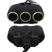 Olesson 1634 12-24V Tek USB Girişli 120W 80cm Kablolu Dijital Voltaj Ekranlı 3'lü Araç Çakmak Çoklayıcı - 4