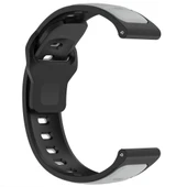 Huawei Watch GT5 46mm ve GT4 46mm İle Uyumlu Çift Renkli Spor Silikon Kordon Nefes Alabilir Konforlu  Füme thumbnail 3