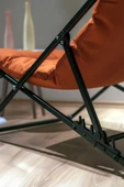 Napper Katlanabilir Turuncu Şezlong - Su Geçirmez Kumaş, Metal İskelet, Balkon ve Bahçe Sandalyesi - 6