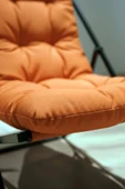 Napper Katlanabilir Turuncu Şezlong - Su Geçirmez Kumaş, Metal İskelet, Balkon ve Bahçe Sandalyesi - 5