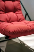 Napper Katlanabilir Kırmızı Şezlong - Su Geçirmez Kumaş, Metal İskelet, Balkon ve Bahçe Sandalyesi thumbnail 5