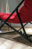Napper Katlanabilir Kırmızı Şezlong - Su Geçirmez Kumaş, Metal İskelet, Balkon ve Bahçe Sandalyesi thumbnail 6