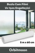 Premium Seri İz Bırakmaz İç Göstermez Yapışkan UV Engelleyici Buzlu Cam Filmi 5 Metre x 60 Cm - 1