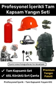 Premium Tam Kapsamlı Hazır Yangın Tüpü Battaniye Kazma Kürek Baret Dahil Acil Durum Sırt Çantası - 1