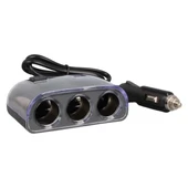 Olesson 1505 12-24V Çift USB Girişli 120W 80cm Kablolu 3'LÜ Araç Çakmak Çoklayıcı thumbnail 2