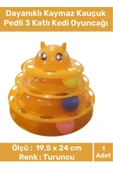Premium Ürün 3 Toplu Eğlenceli Dayanıklı Kaymaz Kauçuk Pedli 3 Katlı Kedi Oyuncağı 19,5 cm x 24cm - 1