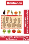 Premium Üretim Zeka Geliştirici Eğitici Öğretici Ebeveyn Çocuk Sebzeler Ahşap Tutmalı Puzzle - 1