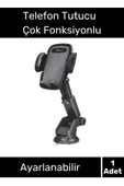 Özel Üretim Dayanıklı Vantuzlu Sağlam Çok Fonksiyonlu 360 Derece Dönebilen Teleskopik Telefon Tutucu - 1