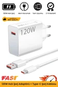 Premium 120W Ultra Hızlı Şarj Seti Adaptör + Type C Kablosu Tüm Telefonlara Uyumlu Şarj Cihazı - 1