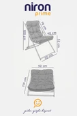 Napper Katlanabilir Mavi Şezlong - Su Geçirmez Kumaş, Metal İskelet, Balkon ve Bahçe Sandalyesi - 7
